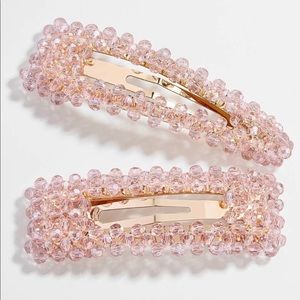 Pink crystal hair barrette